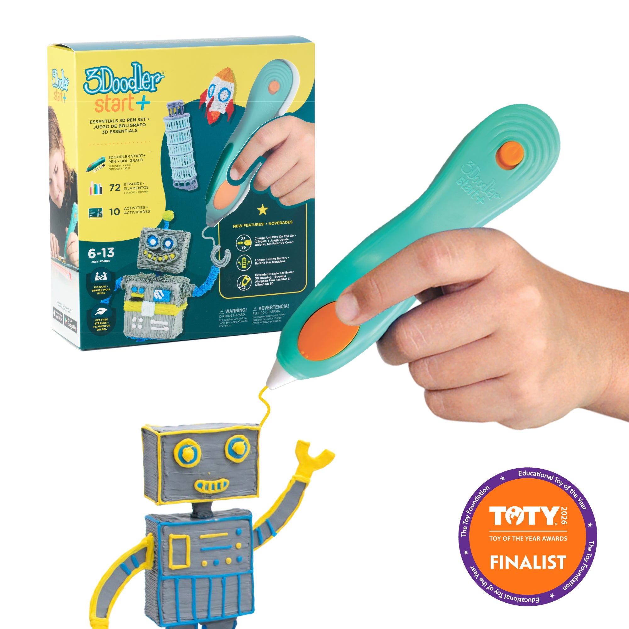 3Doodler manufacturer image of Start+ Essentials pen set and packaging